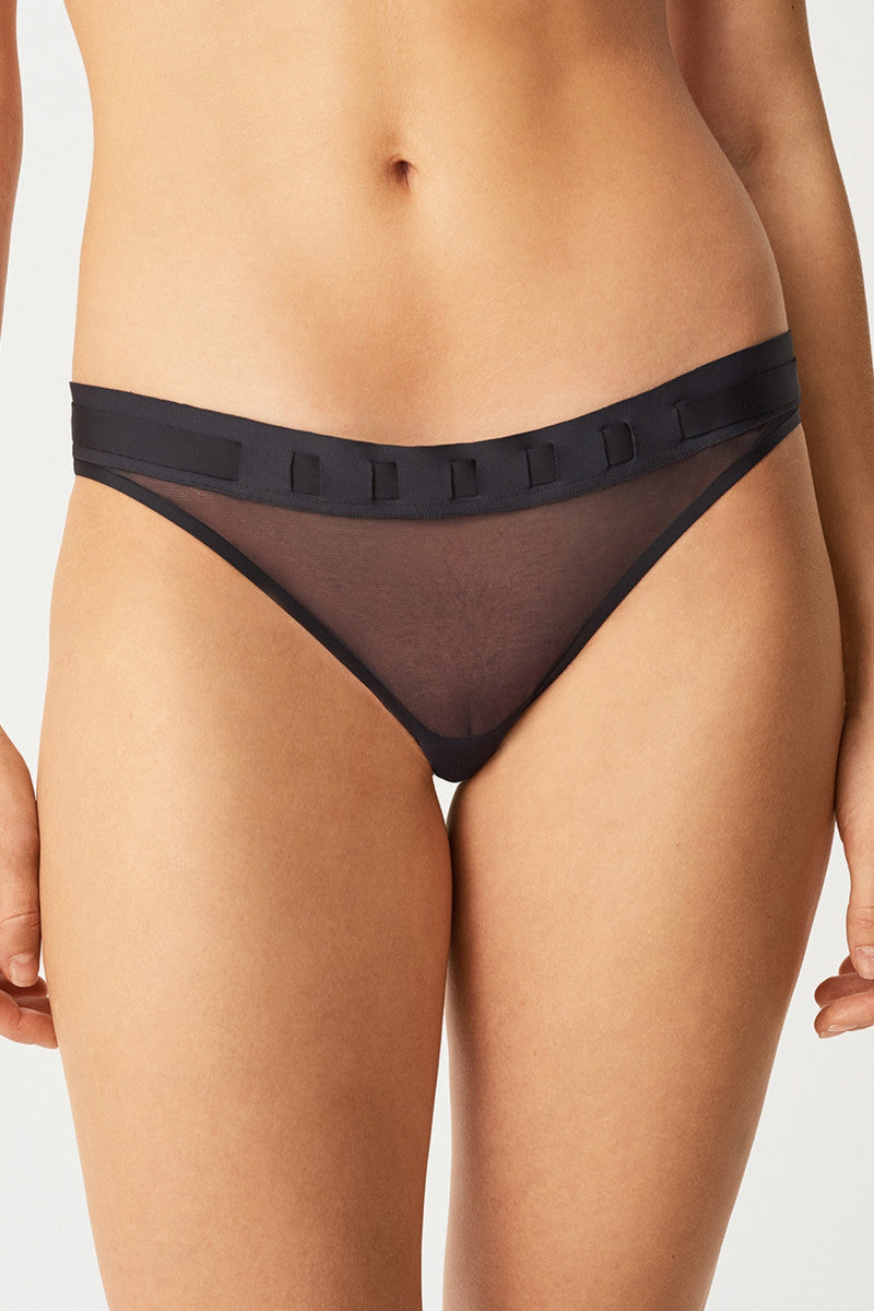 Трусики слип из микросетки 02D6 noir