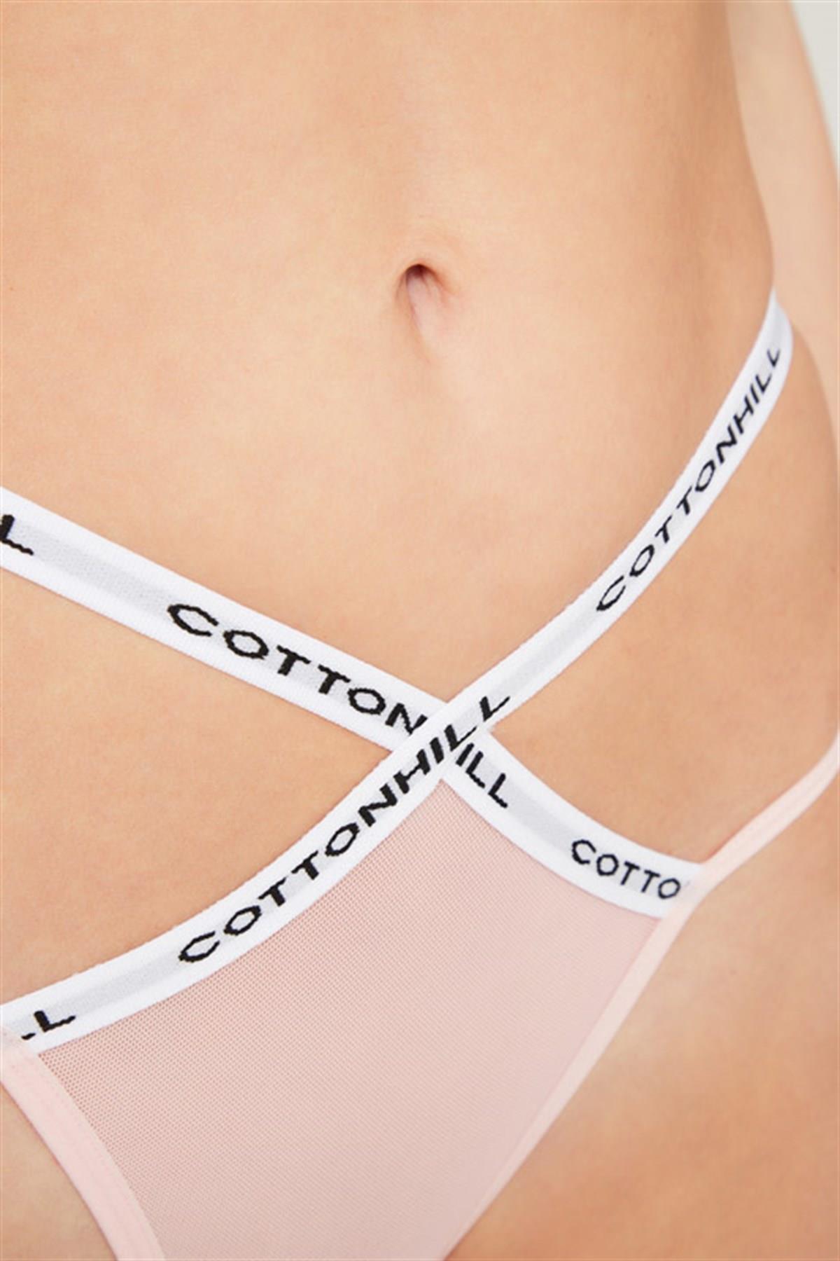 Трусики стринг из микросетки CH6071 pale pink