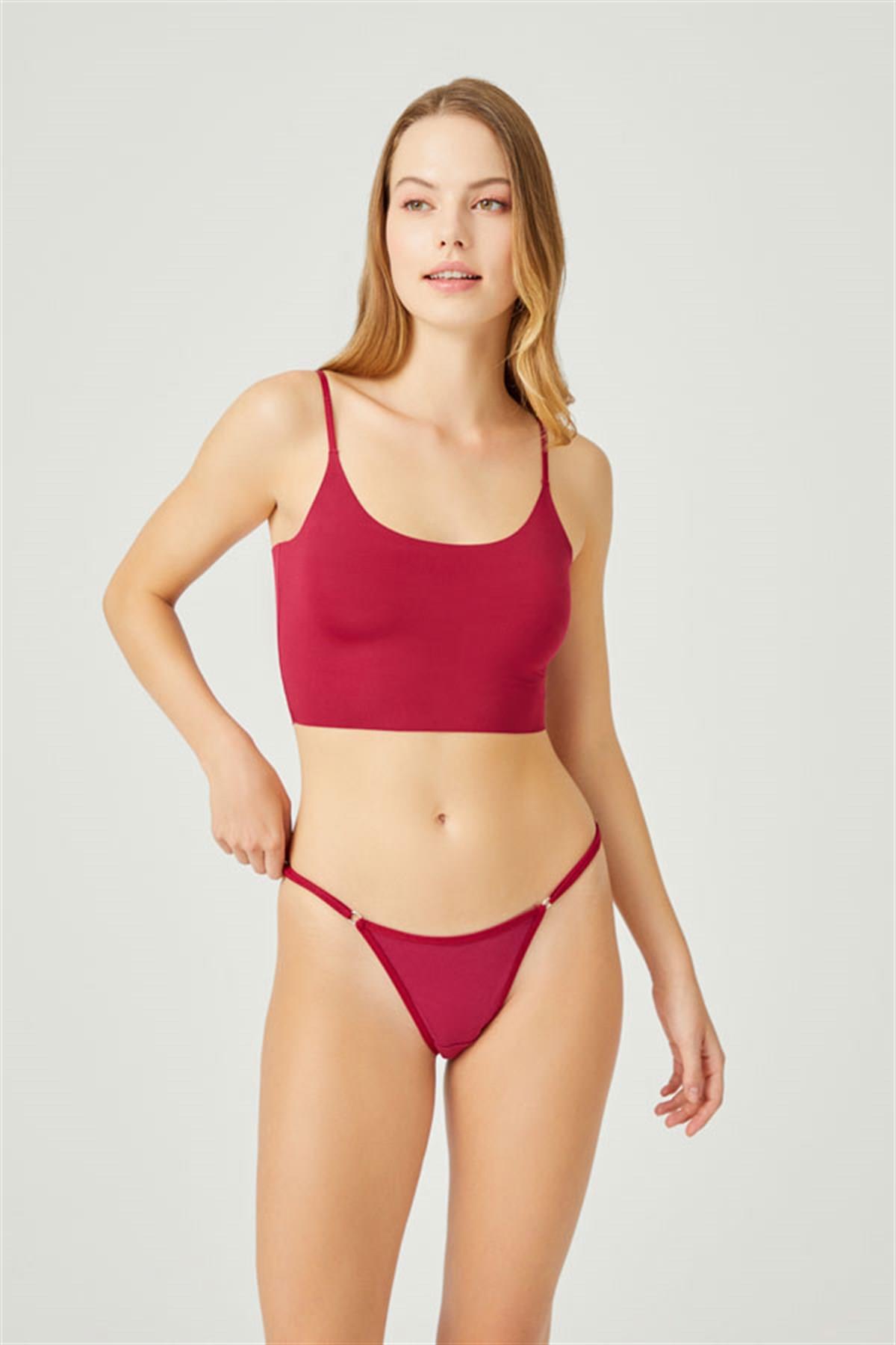 Хлопковые трусики стринг CH6107 cherry