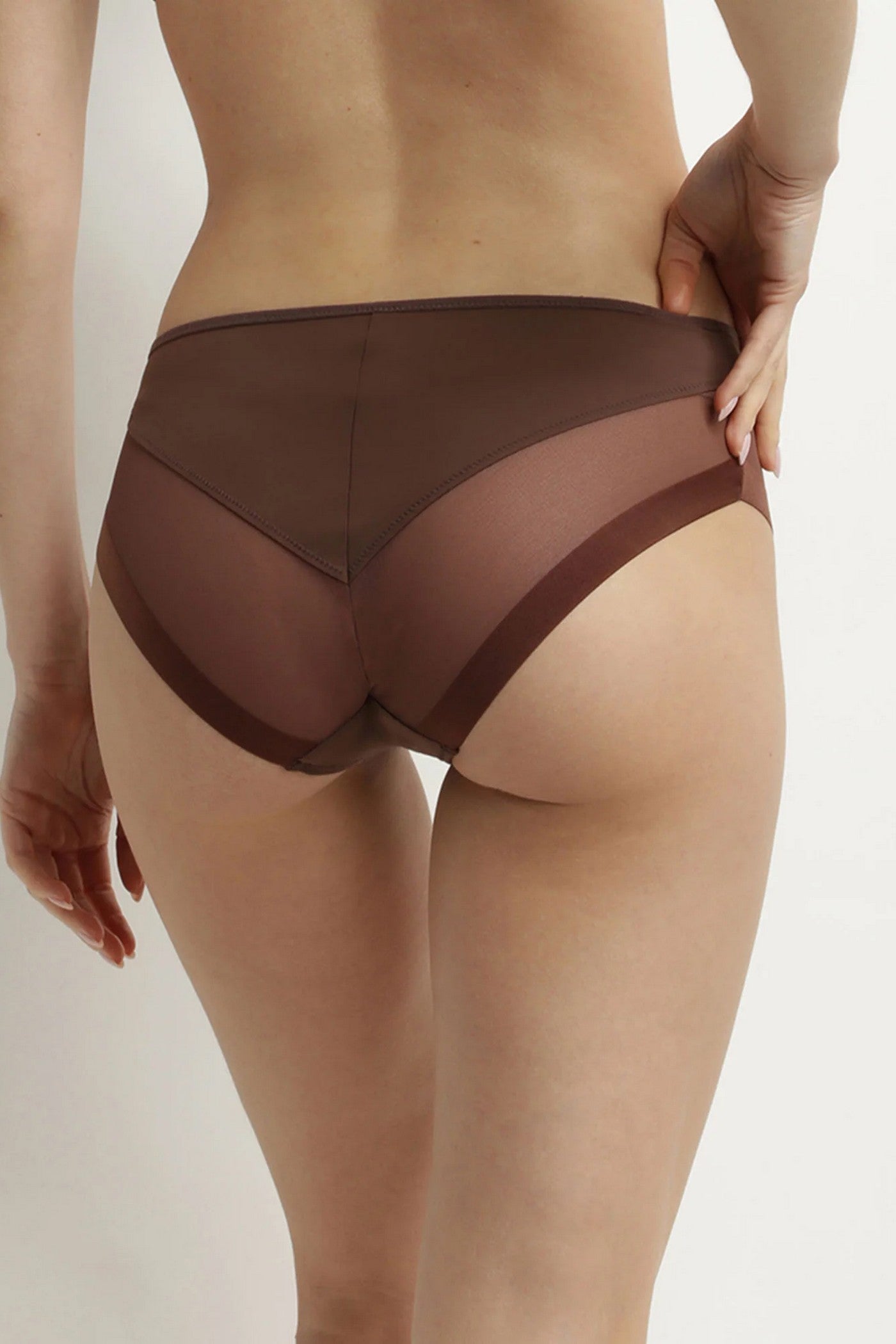 Трусики слип с микросеткой D0A63 Generous marron