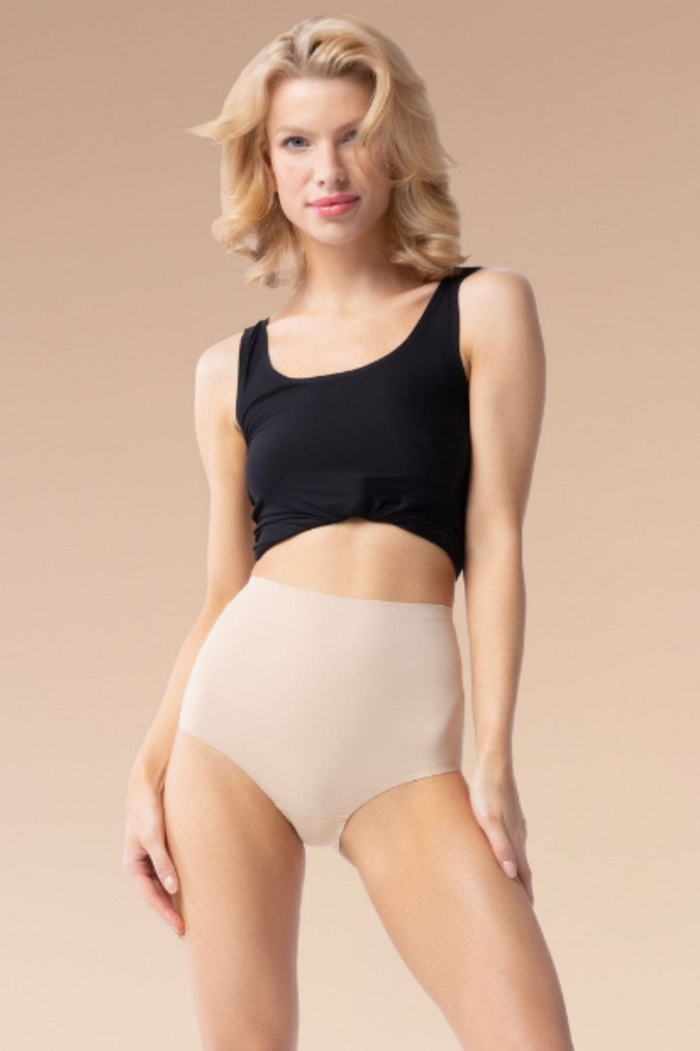 Высокие трусики слип Amber Maxi high beige