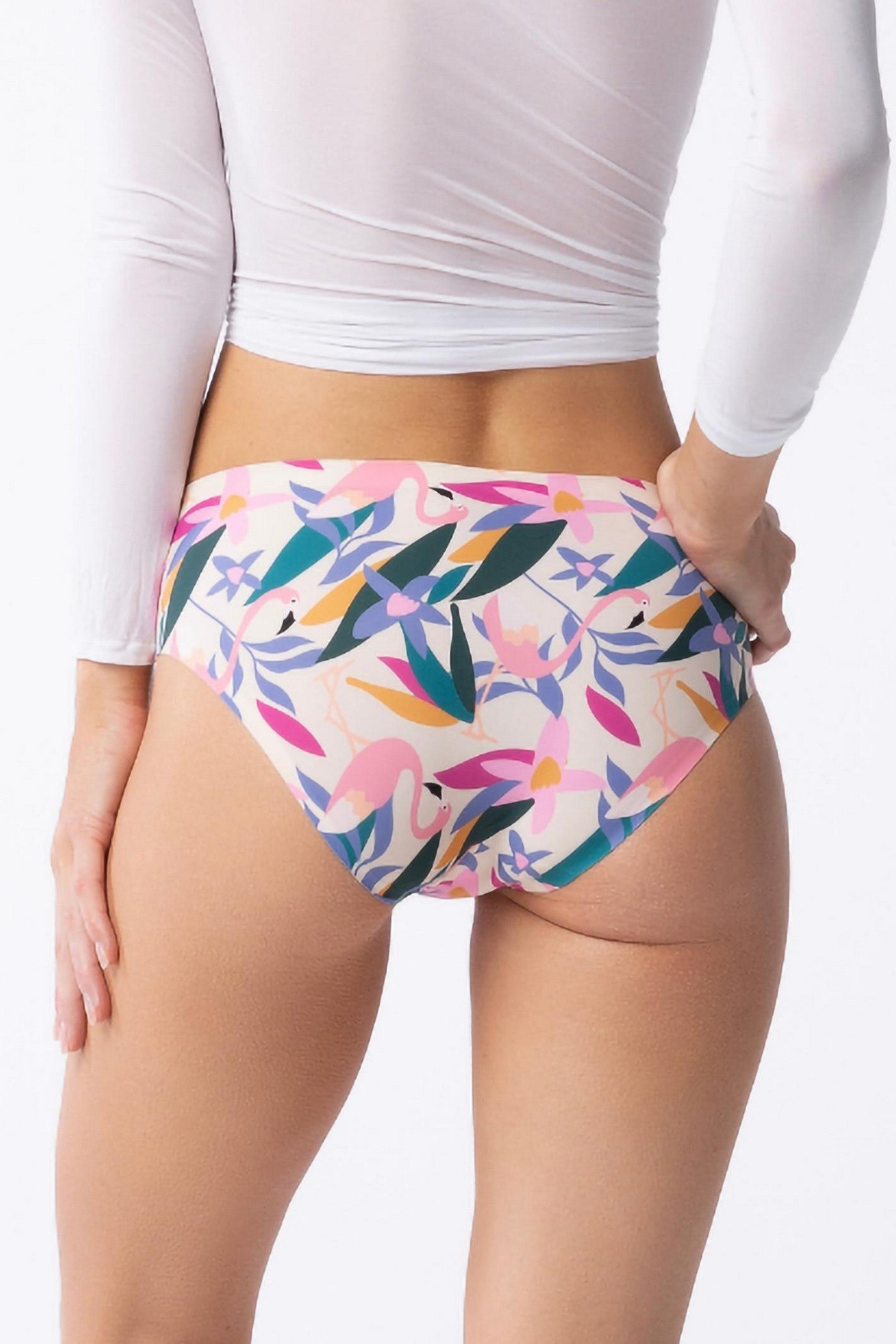 Бесшовные трусики слип Simple Classic Flamingo