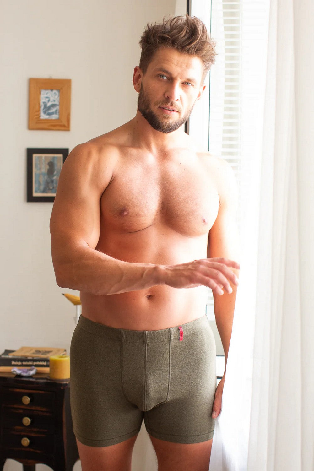 Хлопковые мужские термошорты MXM 155 khaki