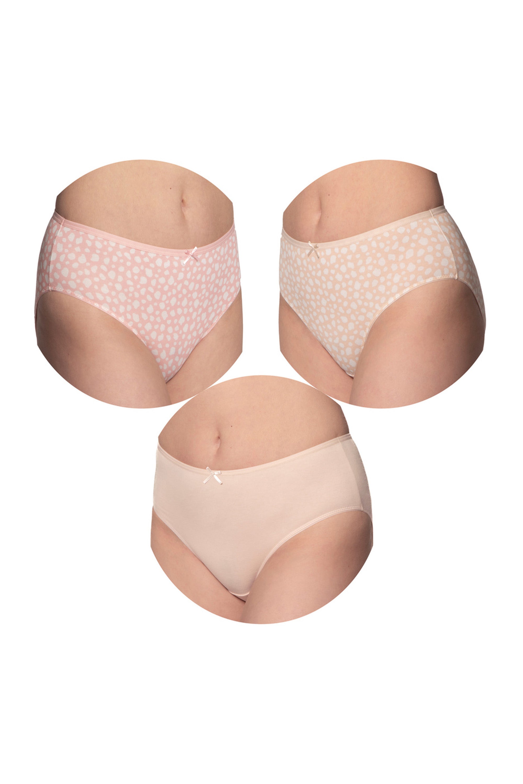 Хлопковые трусики слип 122BI-58 rose/beige (3 шт.)