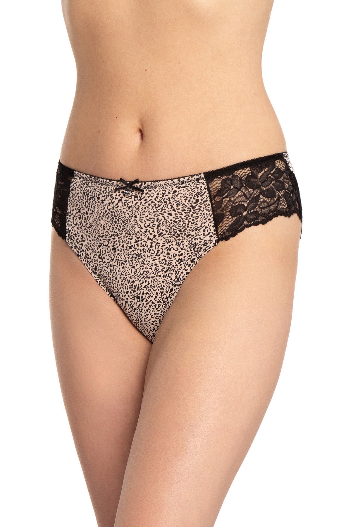 Бавовняні трусики сліпи 1586BI black/beige (2 шт.)