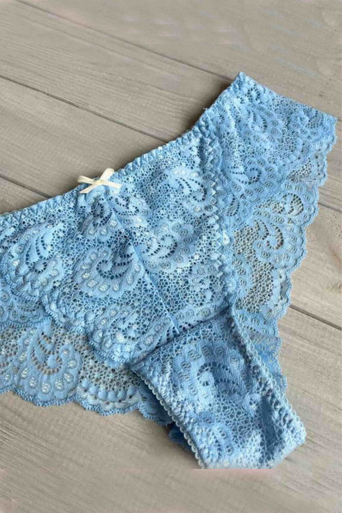 Кружевные трусики бразилиана L809 blue