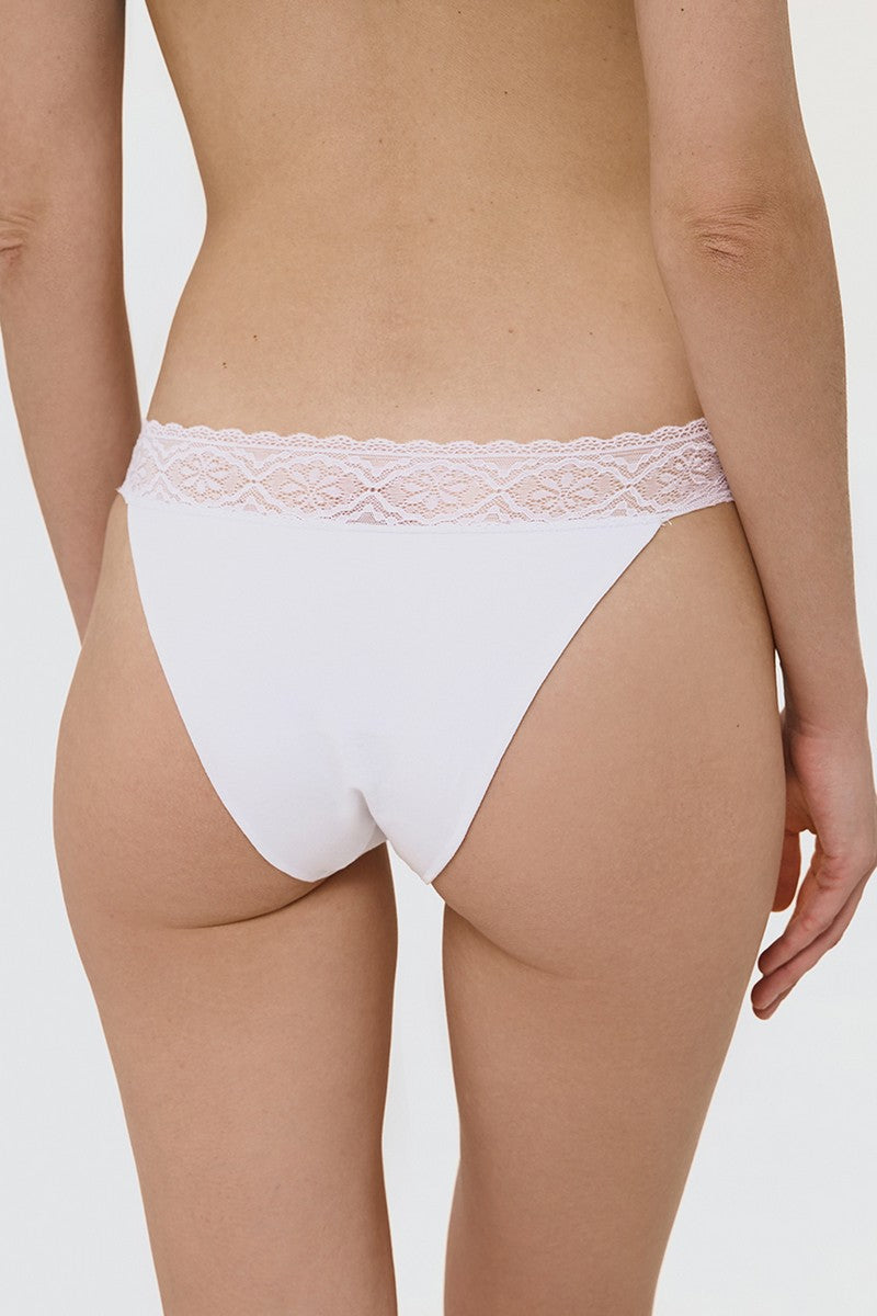 Хлопковые трусики слип L5178Br white