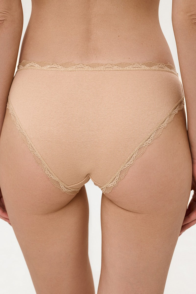 Трусики слип в рубчик L5181T beige