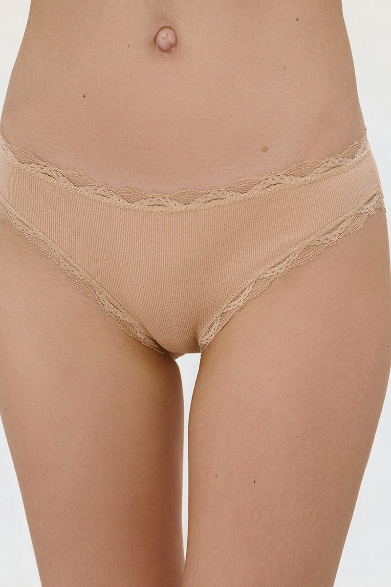 Трусики слип в рубчик L5181T beige