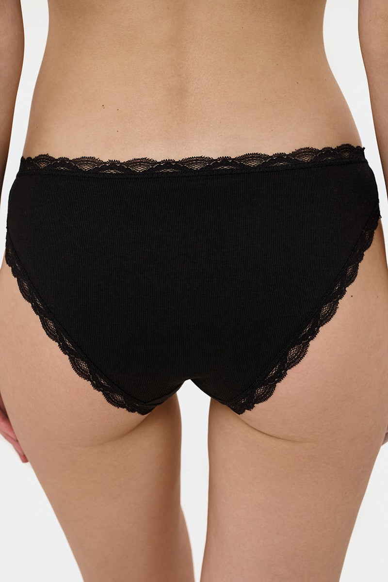 Трусики слип в рубчик L5181T black