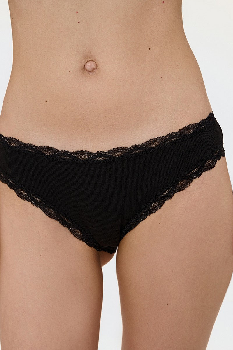 Трусики слип в рубчик L5181T black