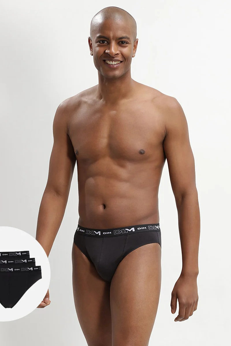 Мужские трусы слип из хлопка 6595 (3 шт.) black