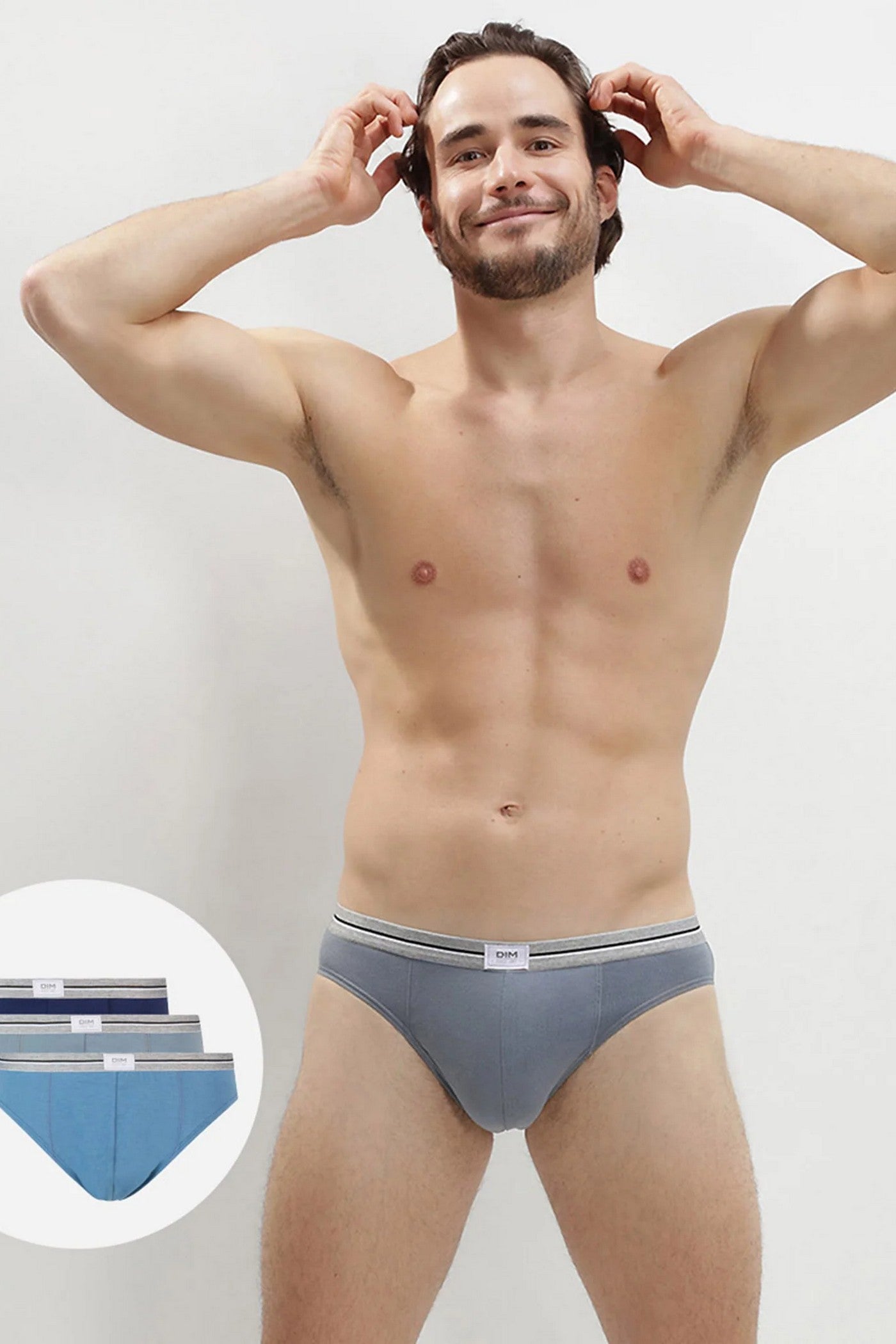 Мужские трусы слип D09B8 Ultra Resist (3 шт.) bleu/gris/bleu