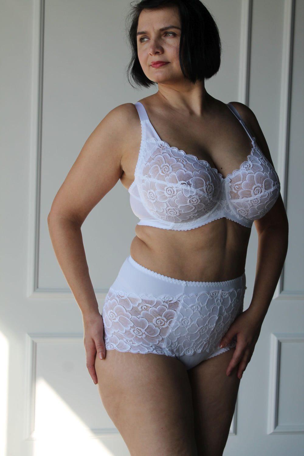 Трусики слип maxi с кружевом 207-146 white