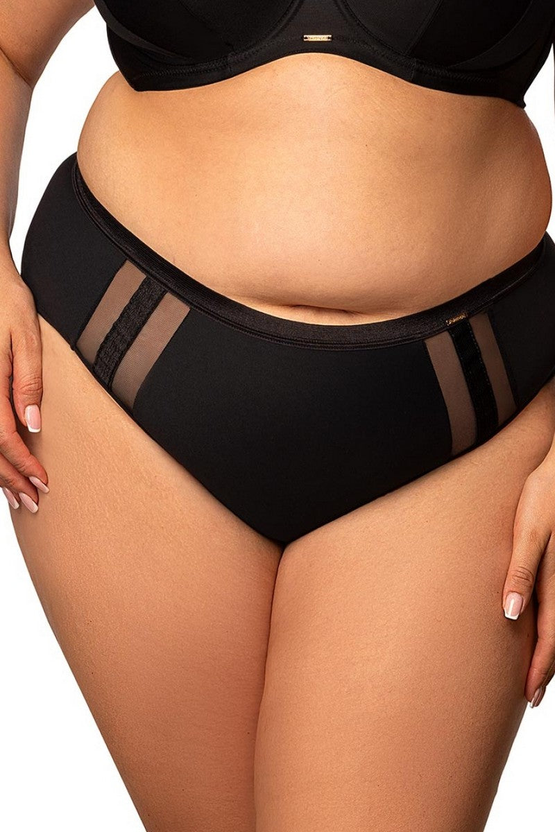 Трусики слип с микросеткой 655-000 black