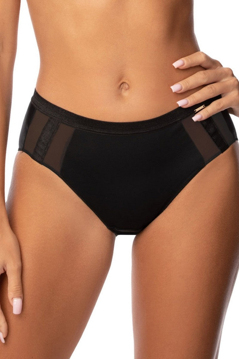 Трусики слип с микросеткой 655-000 black