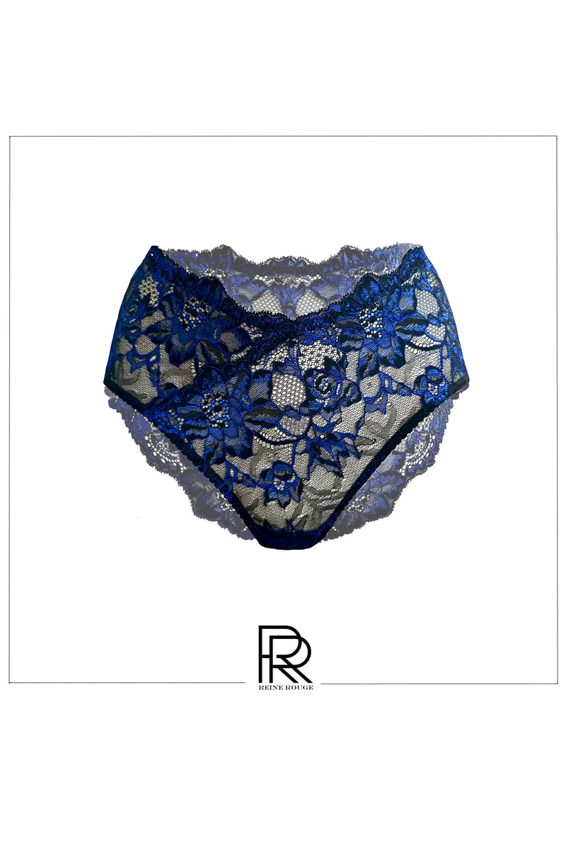 Кружевные трусики бразилиана Irris L23012 black/blue