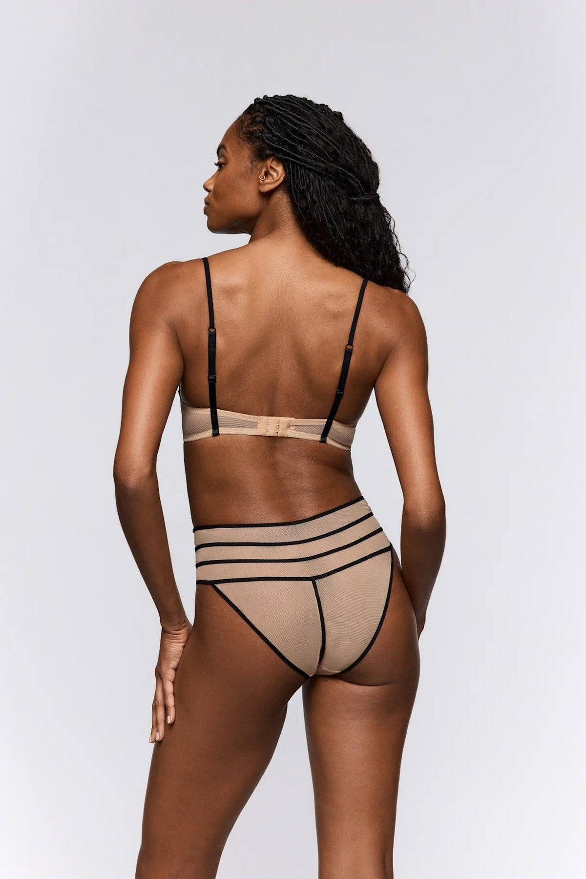 трусики сліпи з мікросітки 3502951 Yulimar black/beige