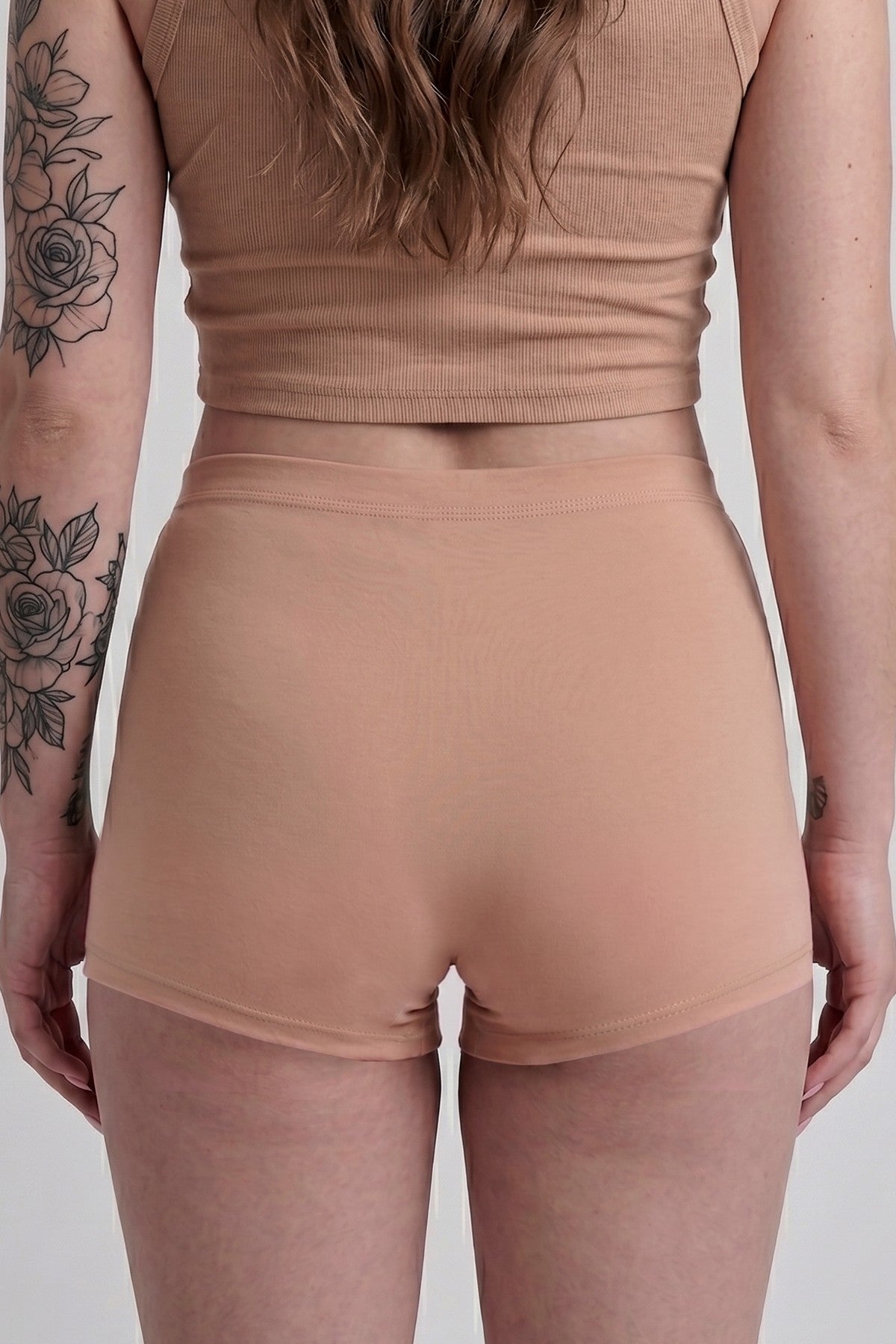 Бавовняні шортики TR16-KHL321 beige Totalfit вигляд ззаду