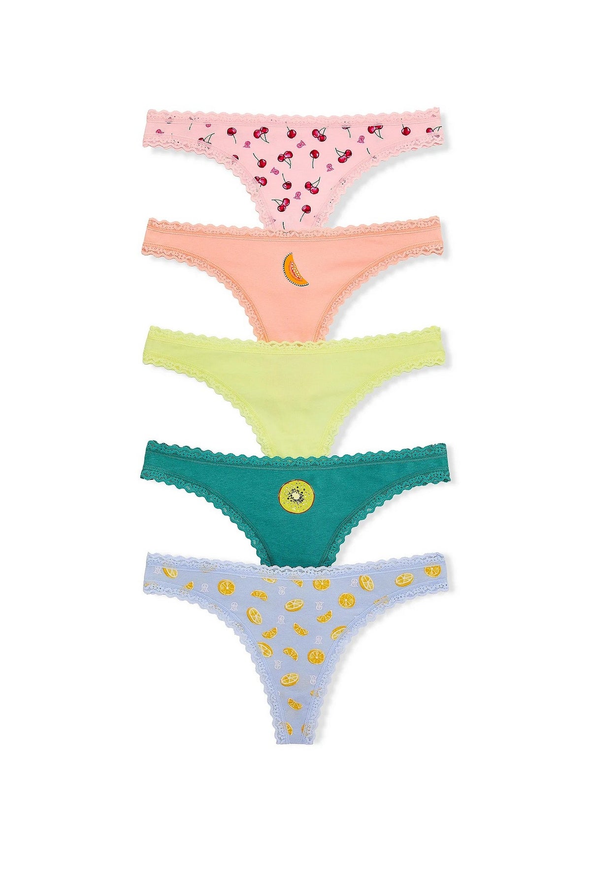 Бавовняні трусики стрінги 515440221 (5 шт.) multi Victoria`s Secret