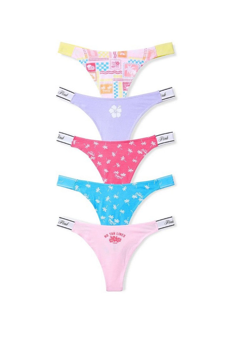 Бавовняні трусики стрінги 708988434 (5 шт.) multi Victoria`s Secret