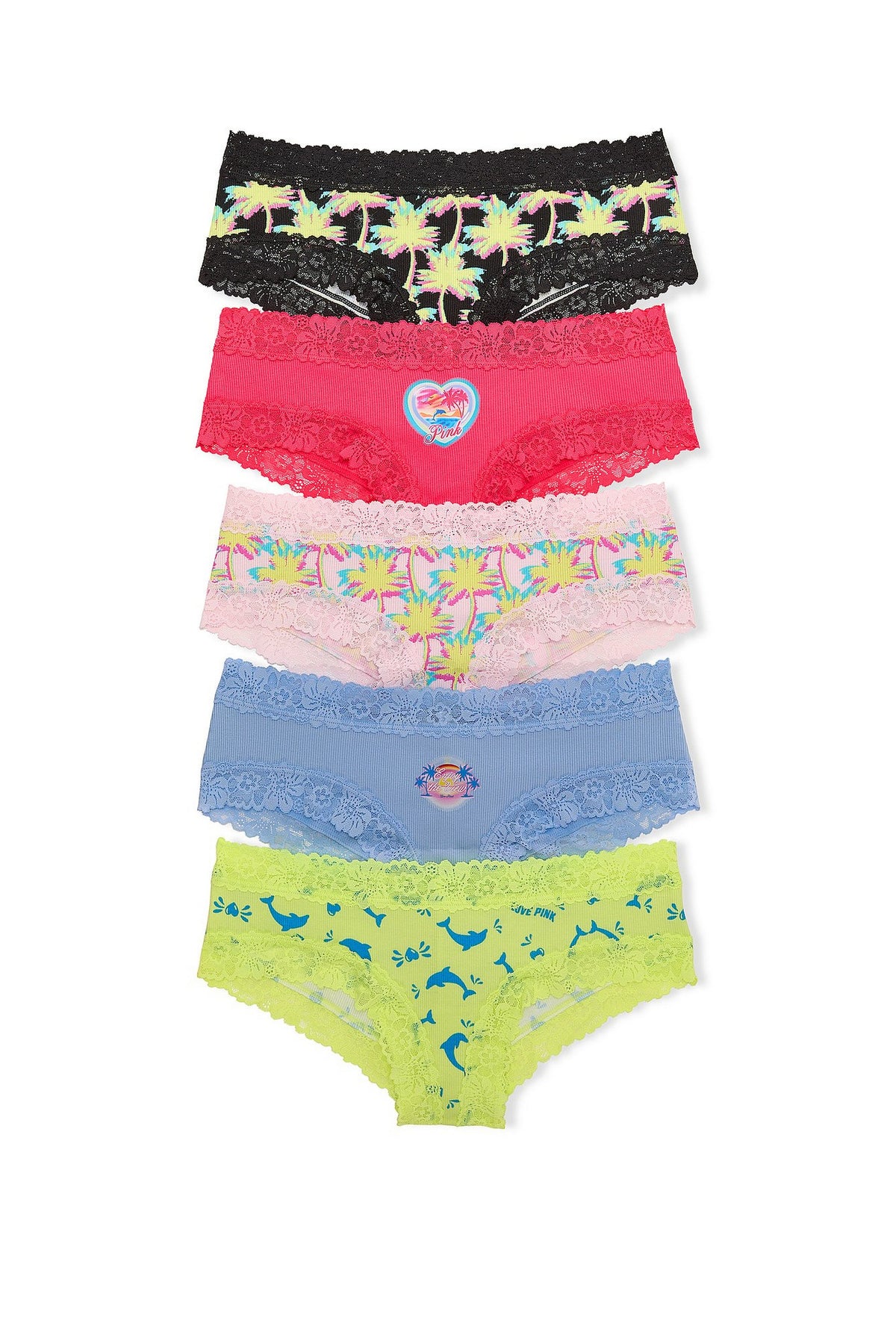 Бавовняні шортики 16642574 (5 шт.) multi Victoria`s Secret
