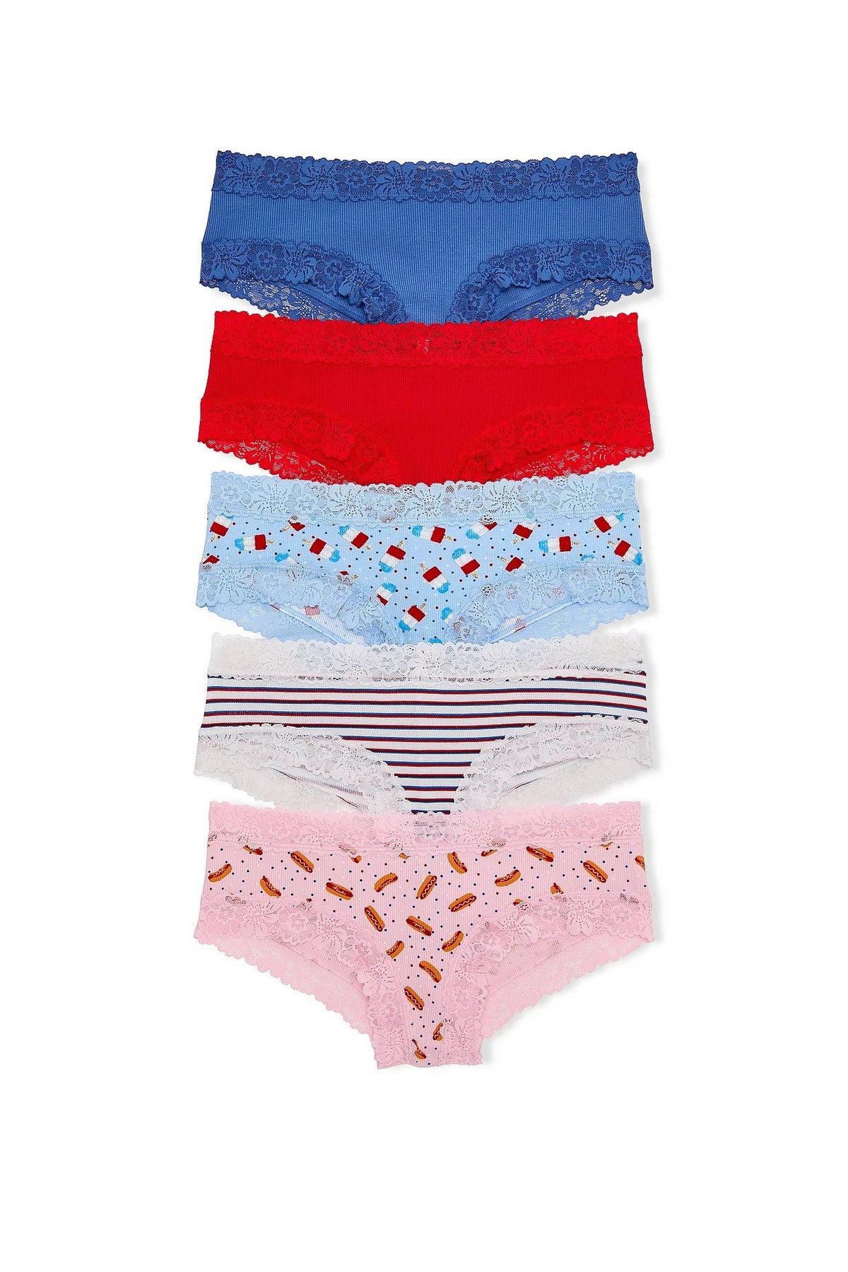 Бавовняні шортики 173210329 (5 шт.) multi Victoria`s Secret