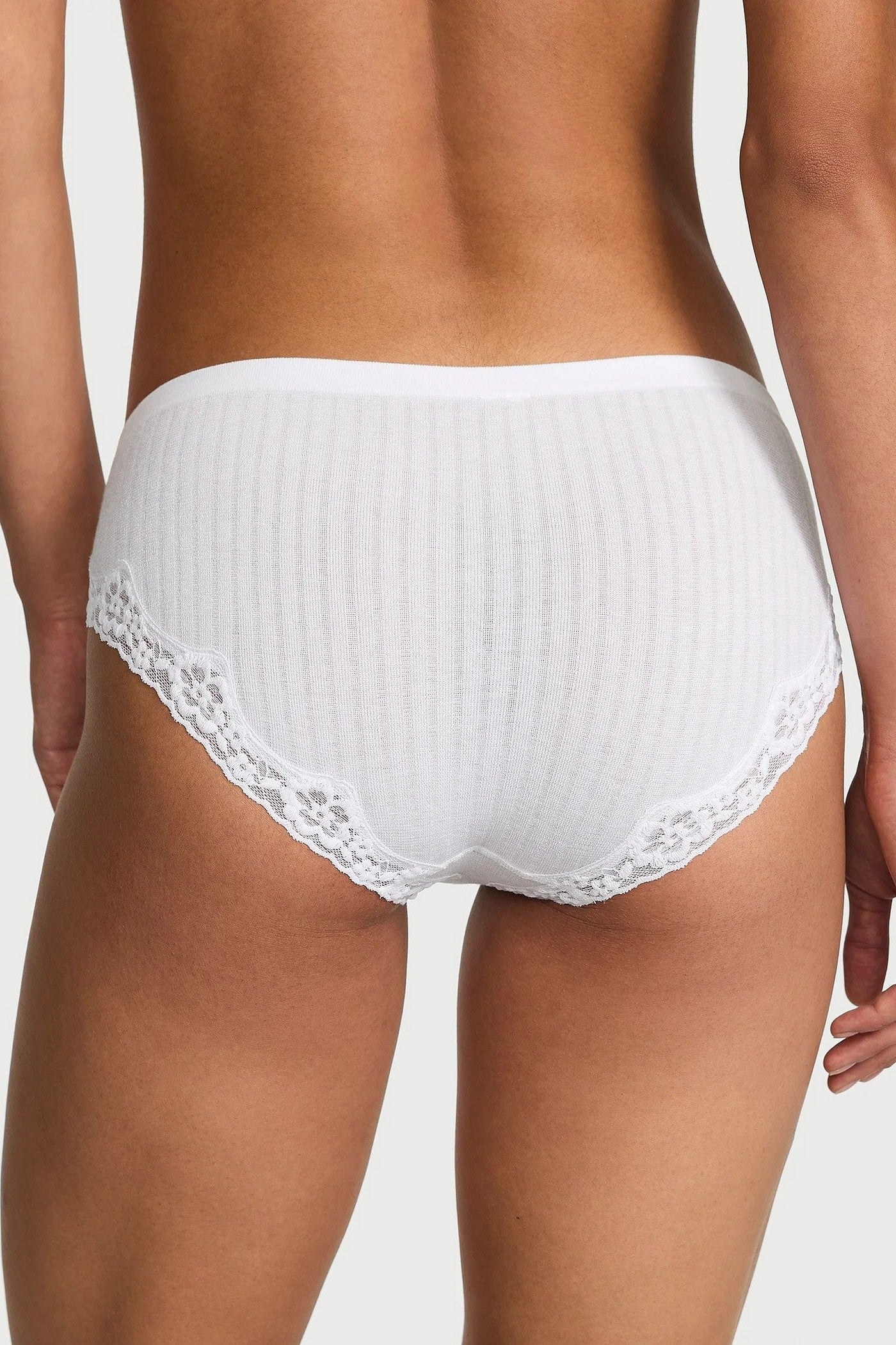 Трусики сліпи із мереживом 231938952 white Victoria`s Secret вигляд ззаду