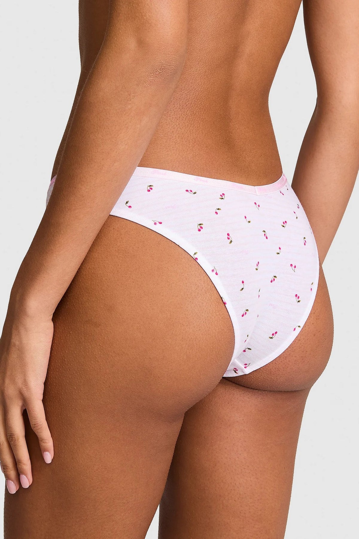 Бавовняні трусики танга 255474320 white/rose Victoria`s Secret вигляд ззаду