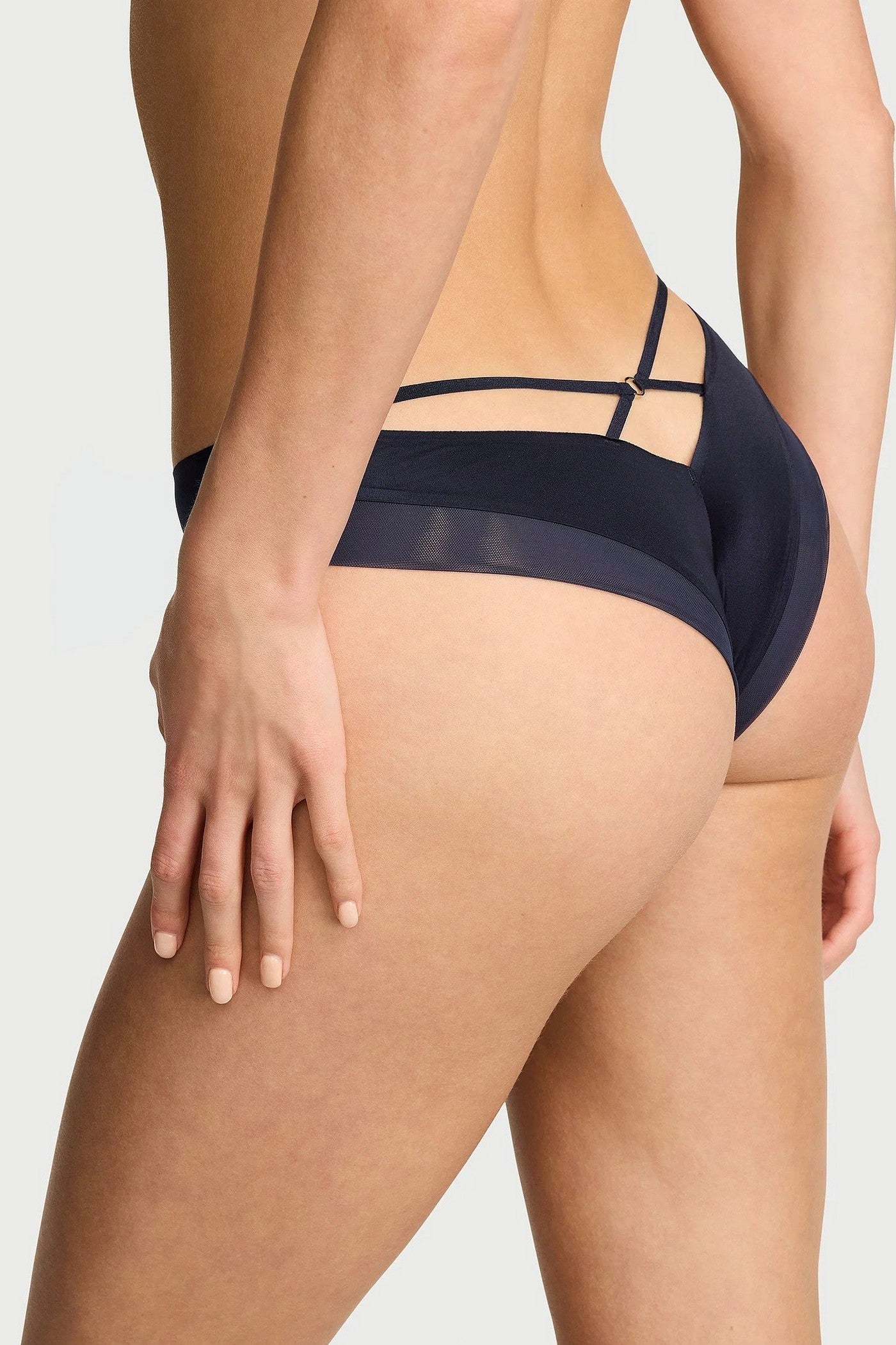 Гладкі трусики з ремінцями 376818084 blue Victoria`s Secret