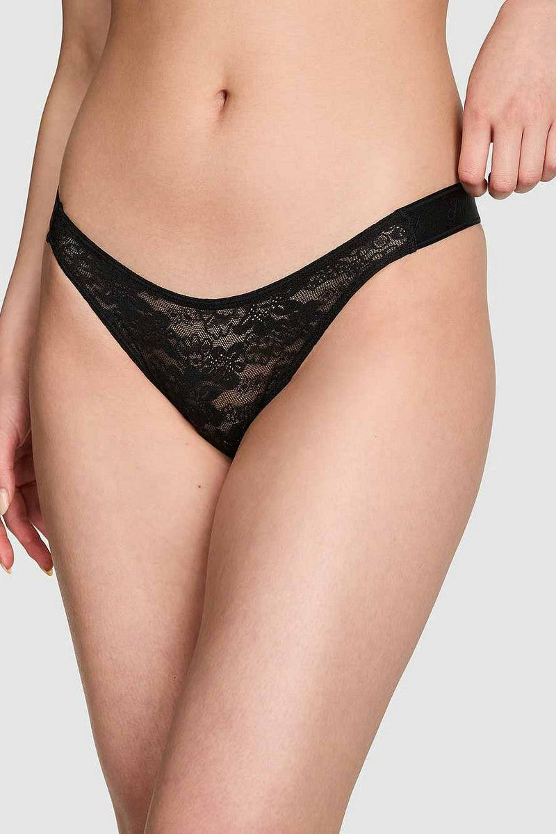 Мереживні трусики стрінги 420809772 Black Victoria`s Secret