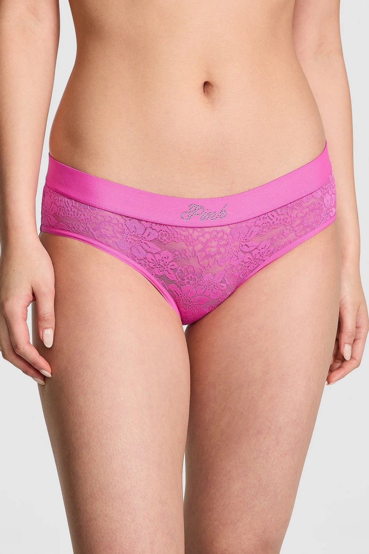 Мереживні трусики сліпи 439546856 pink Victoria`s Secret