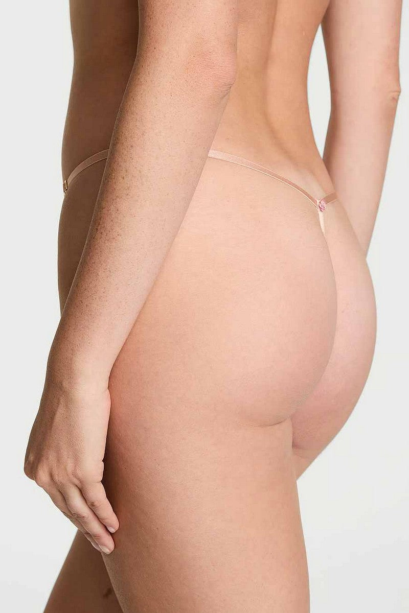 Мереживні трусики стрінги 47044852 beige Victoria`s Secret вигляд ззаду