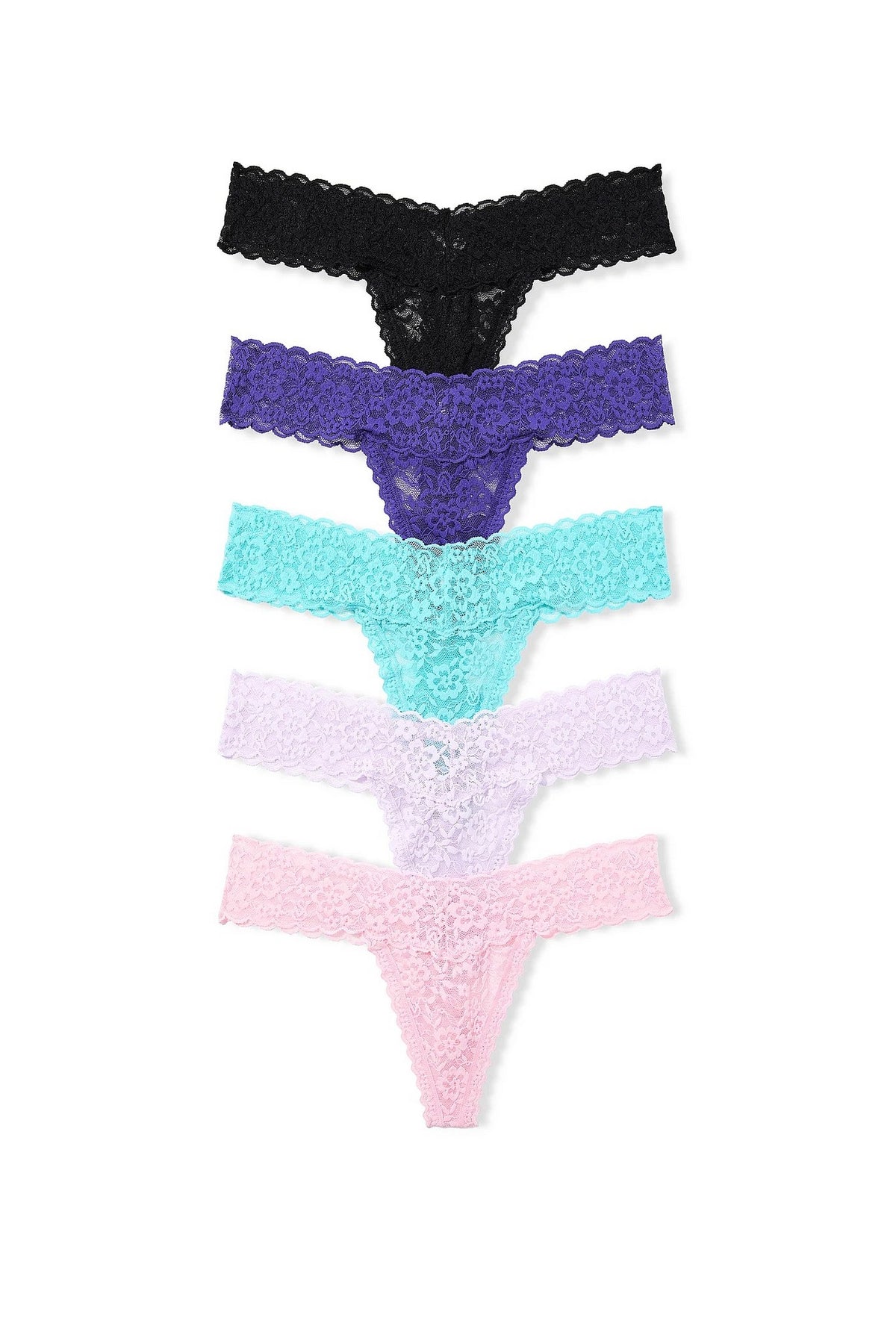 Мереживні трусики стрінги 480927492 (5 шт.) multi Victoria`s Secret
