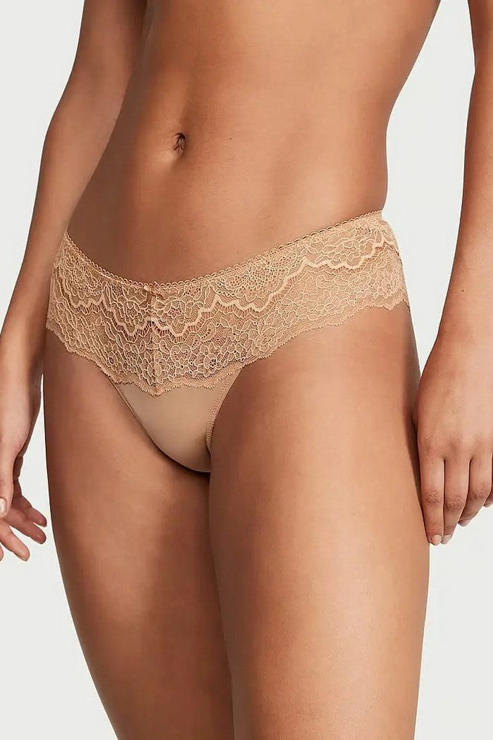 Кружевные трусики стринг 485999284 beige