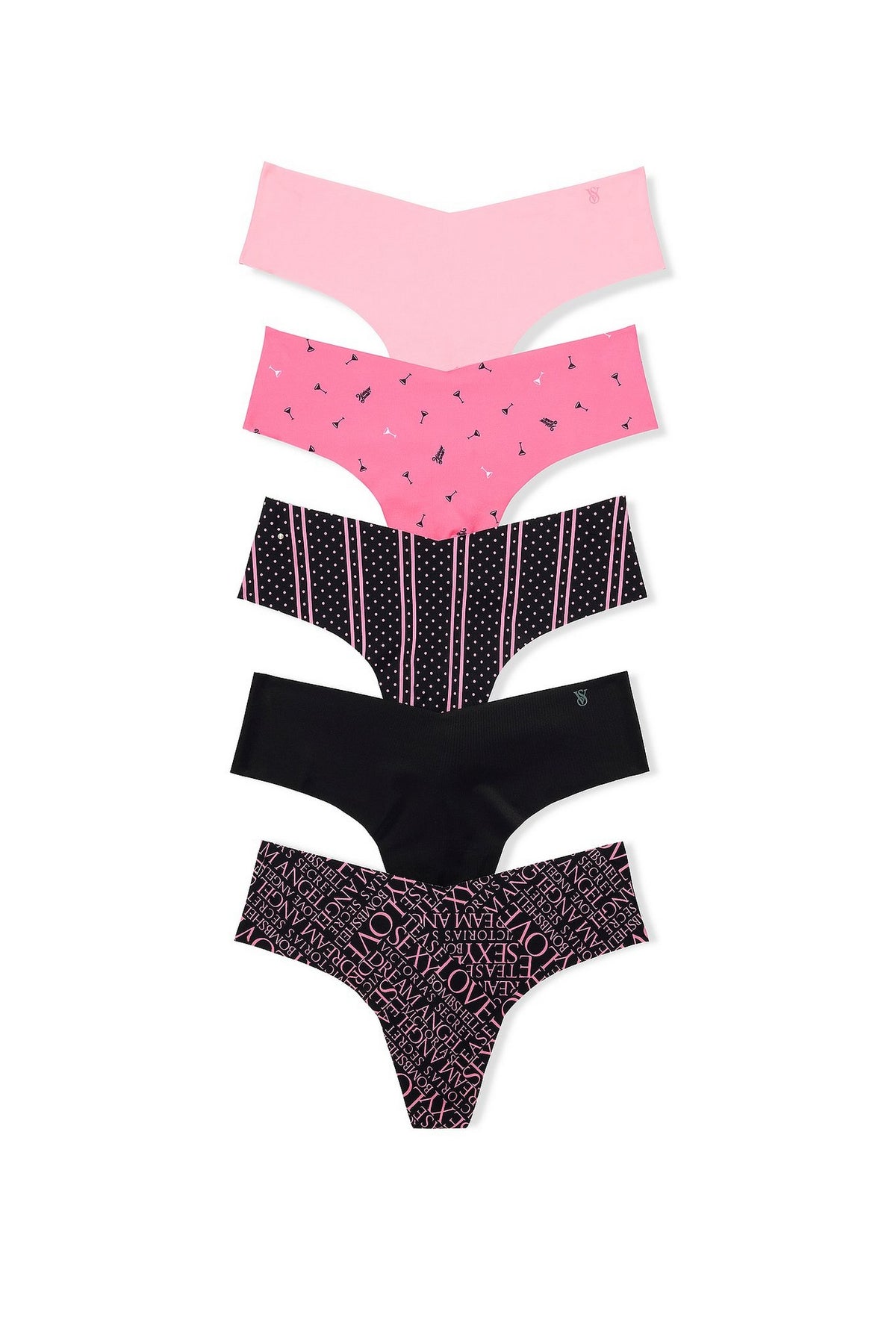 Безшовні трусики стрінги 491545220 (5 шт.) multi Victoria`s Secret