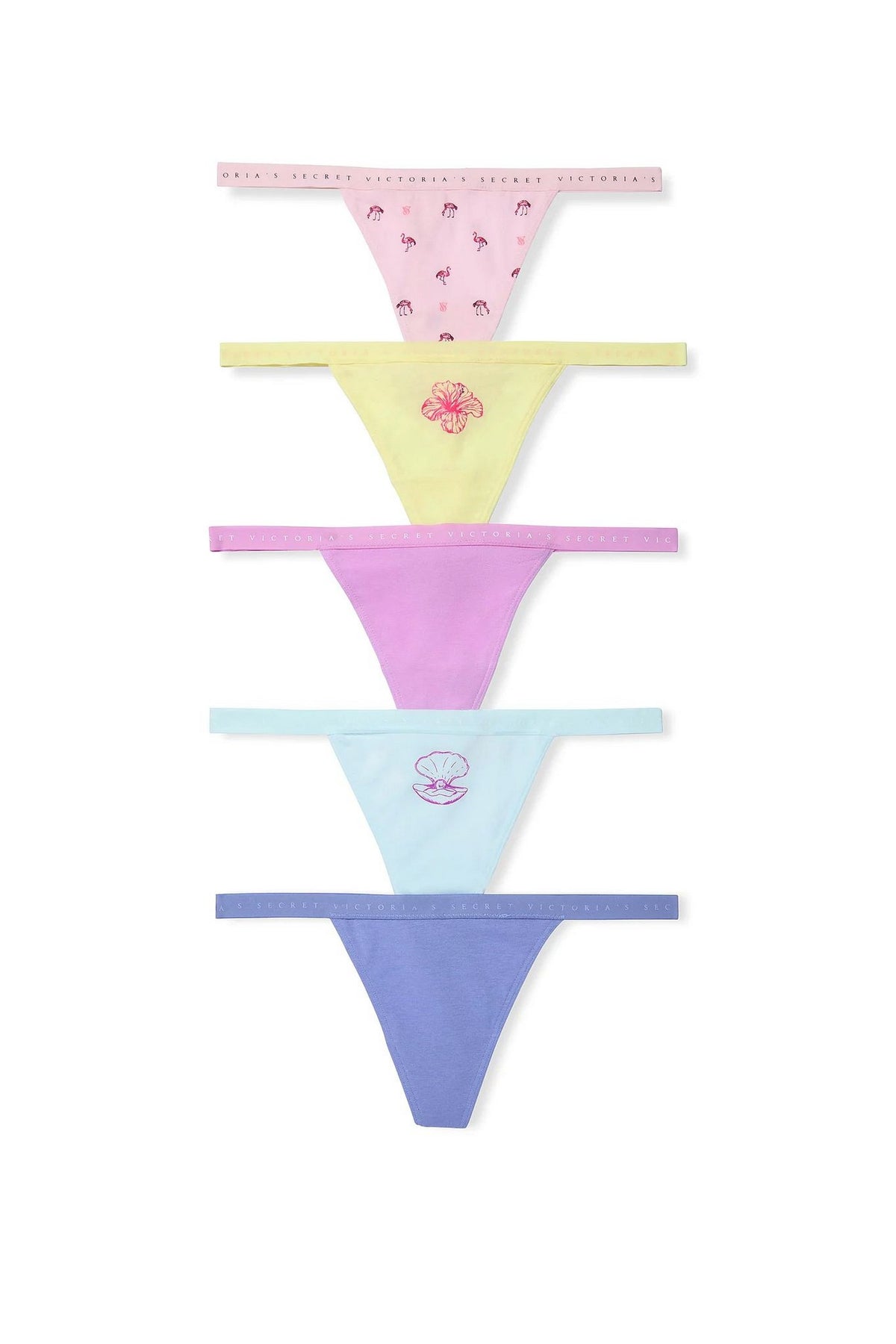 Бавовняні трусики стрінги 510632486 (5 шт.) multi Victoria`s Secret