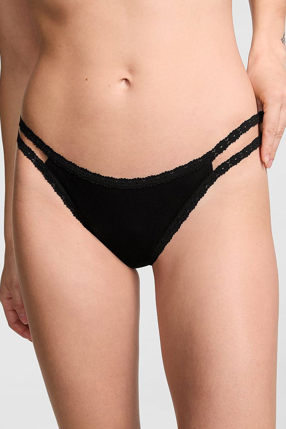 Хлопковые трусики стринг 618462891 black