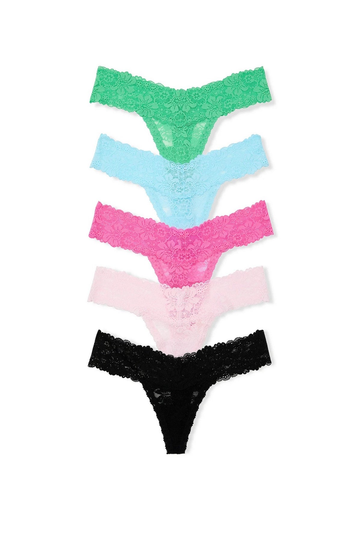Мереживні трусики стрінги 627063612 (5 шт.) multi Victoria`s Secret