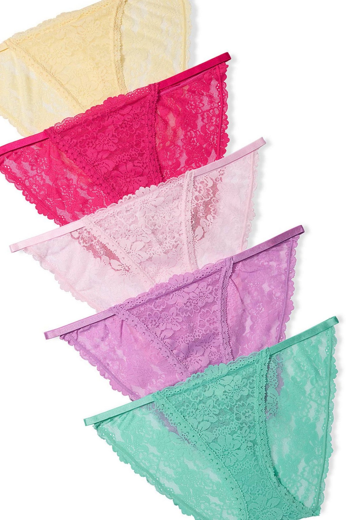 Мереживні трусики бікіні 640394769 (5 шт.) multi Victoria`s Secret