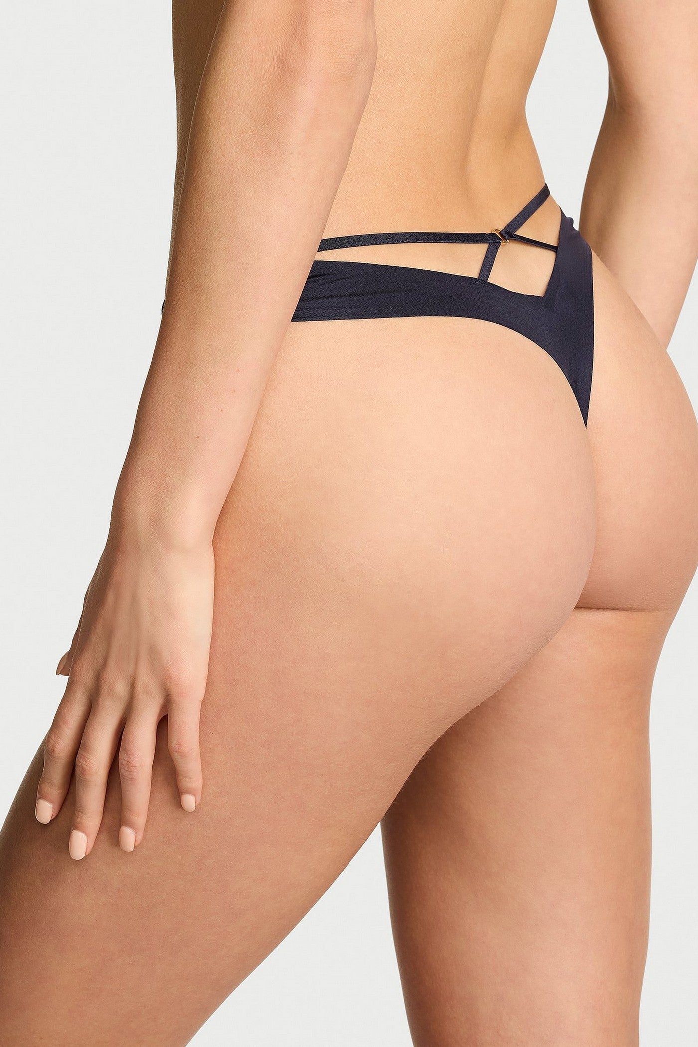 Гладкі трусики стрінги 658930590 blue Victoria`s Secret вигляд ззаду