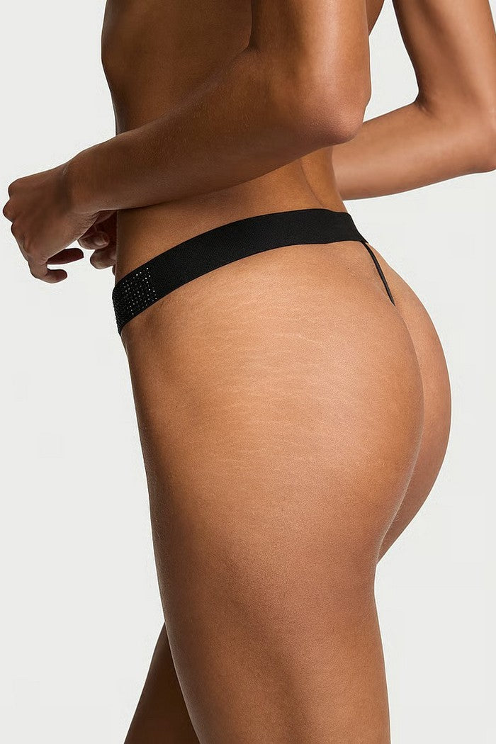 Трусики стрінги зі стразами 665518822 Black Victoria`s Secret