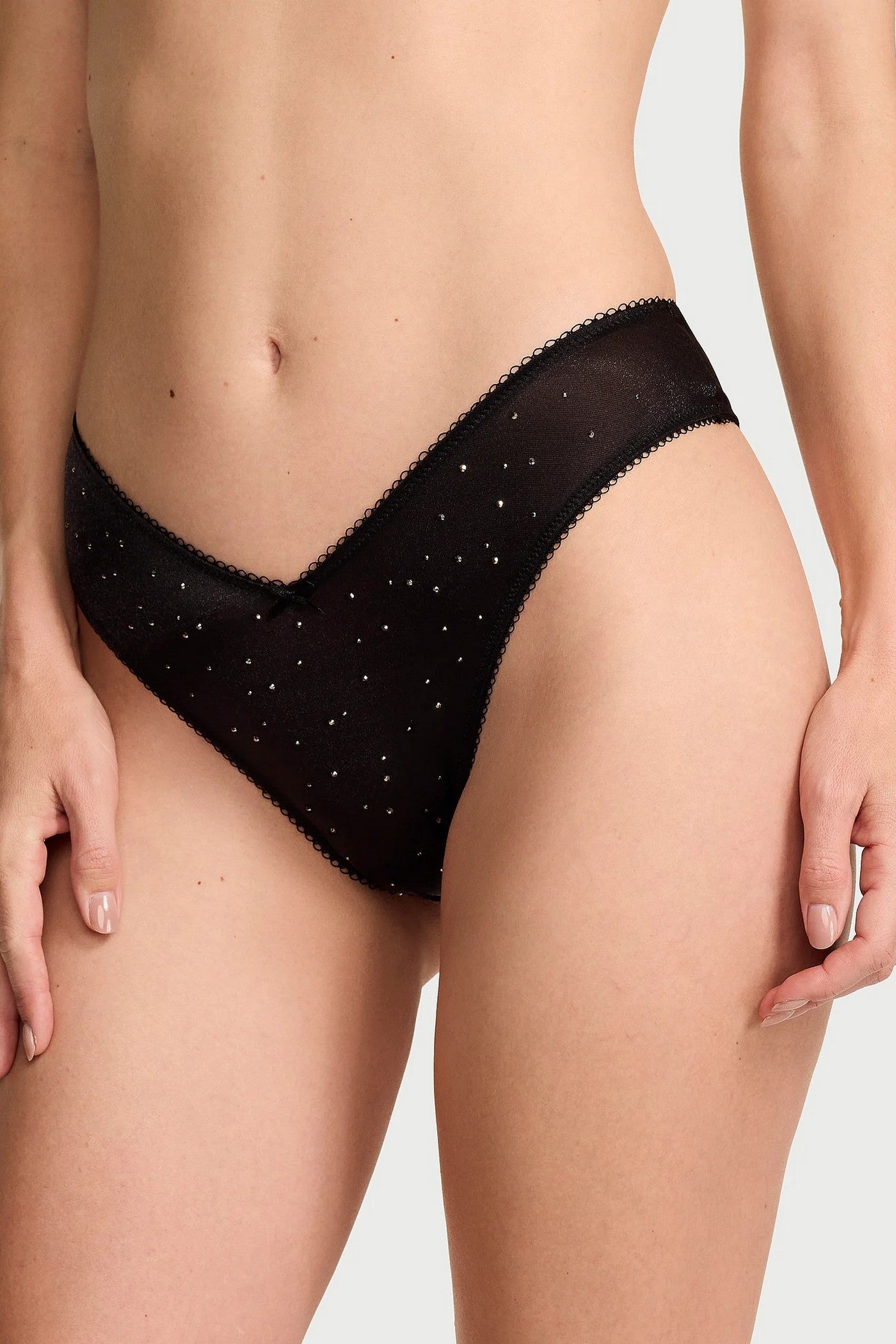 Трусики бразиліана зі стразами 676982447 Black Victoria`s Secret