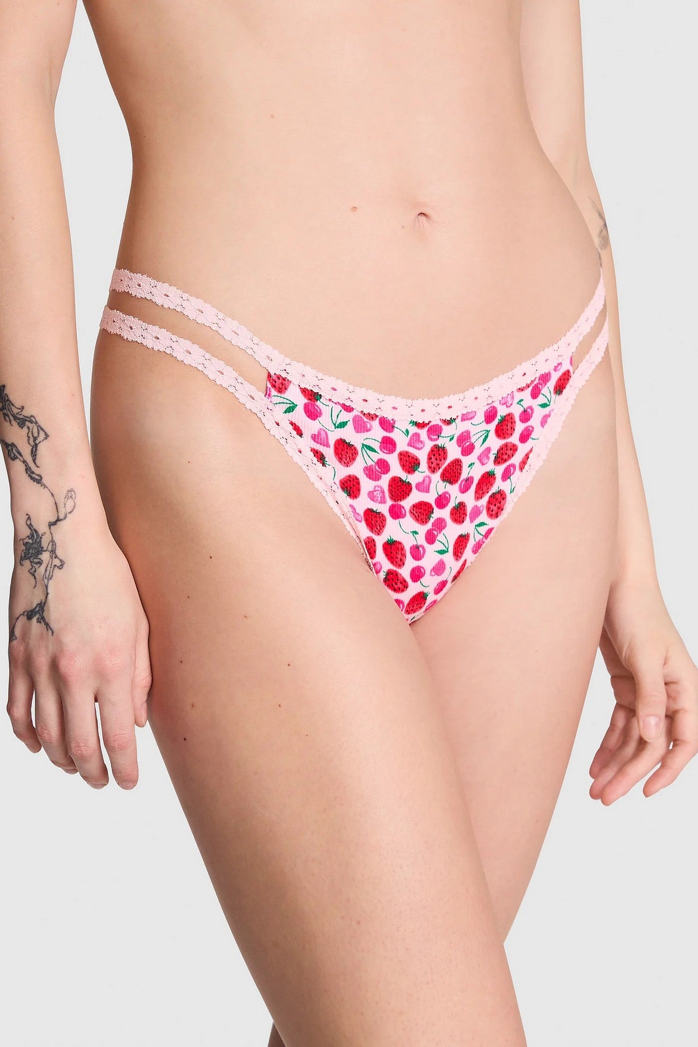 Хлопковые трусики стринг 703050707 rose