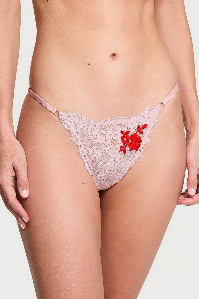 Трусики стринг с вышивкой 735874385 rose