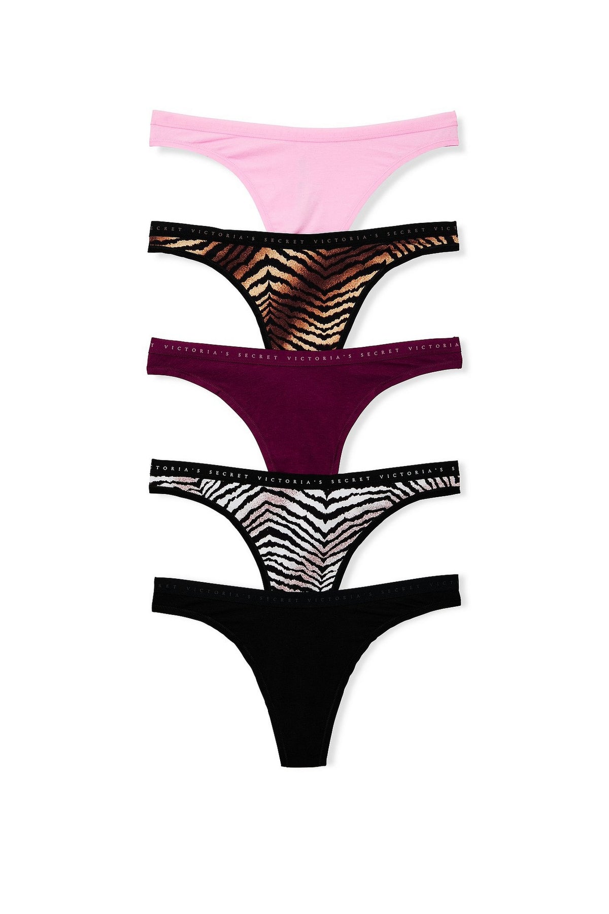 Бавовняні трусики стрінги 759003634 (5 шт.) multi Victoria`s Secret