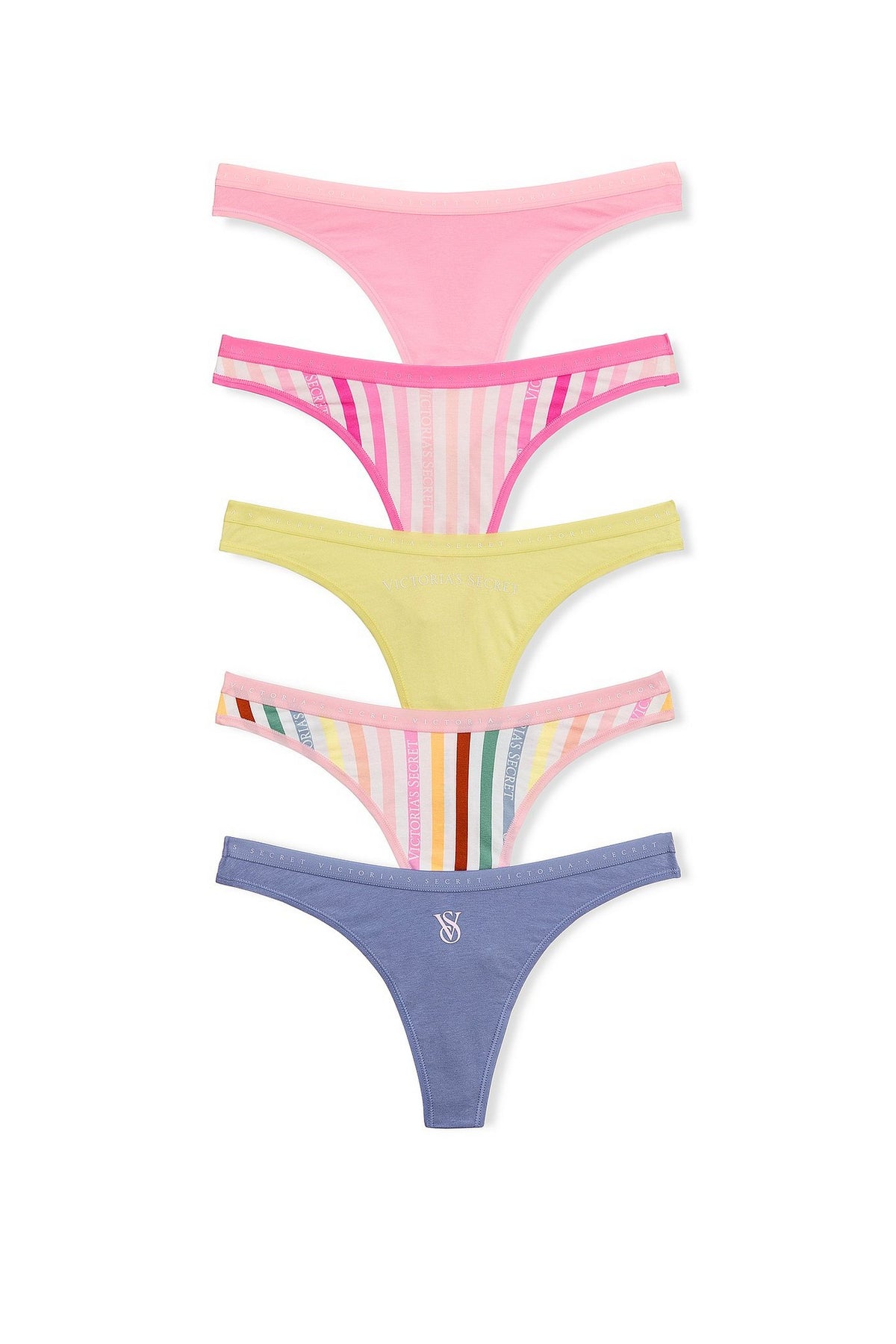 Бавовняні трусики стрінги 790938668 (5 шт.) multi Victoria`s Secret