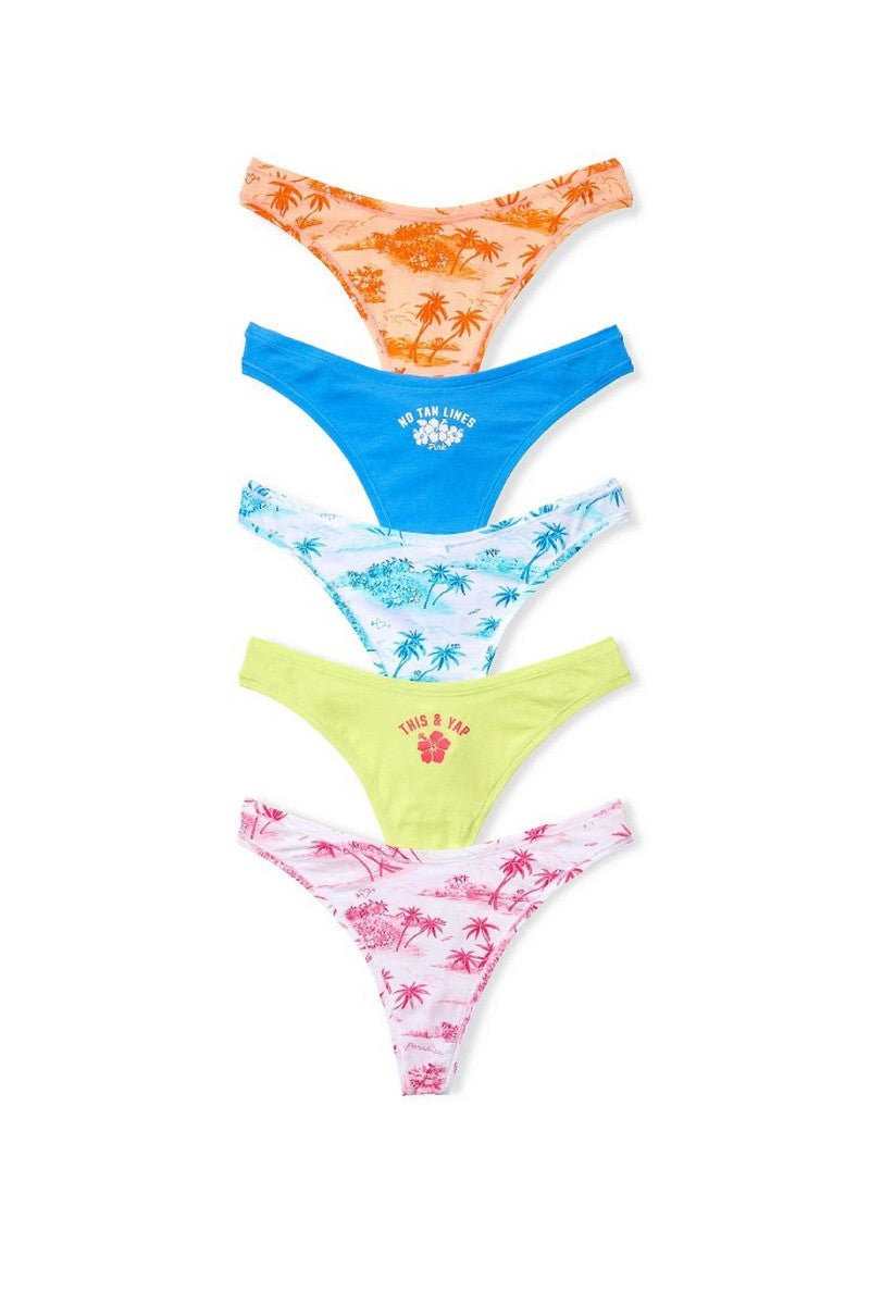 Бавовняні трусики стрінги 804252170 (5 шт.) multi Victoria`s Secret