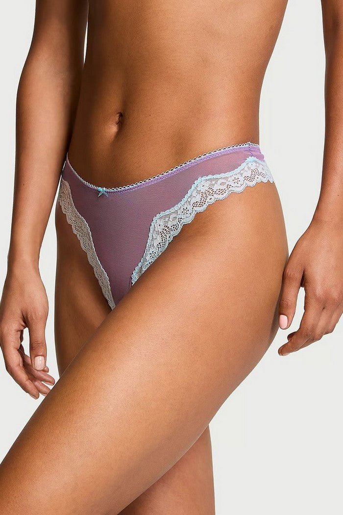 Трусики стринг из микросетки 832425242 lilac