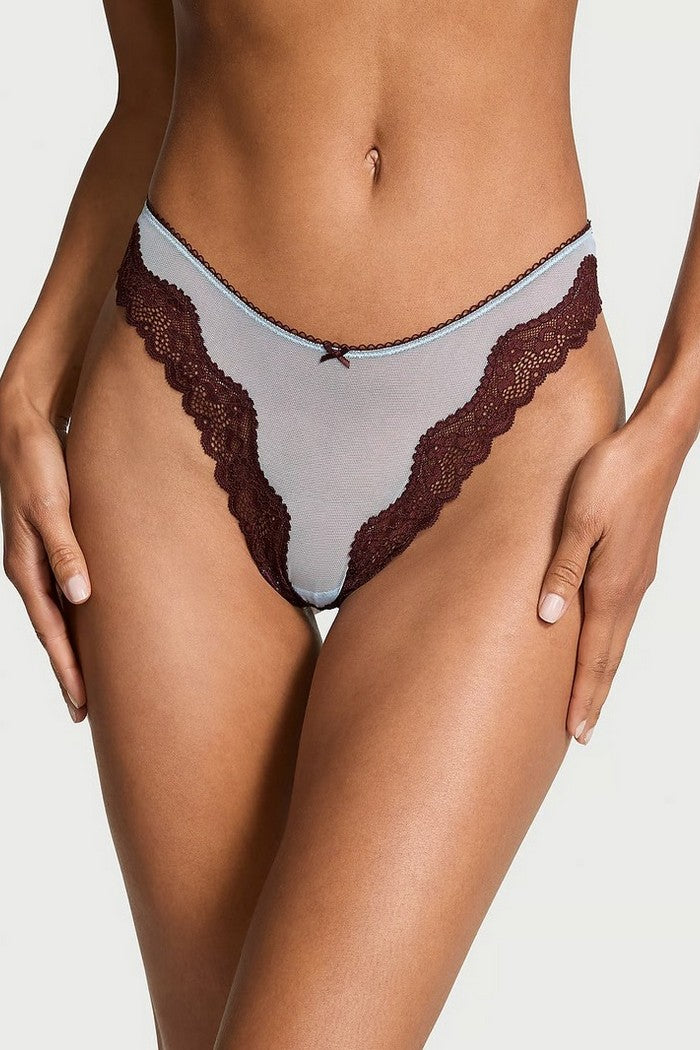 Трусики стринг из микросетки 85332855 blue